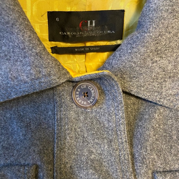 CH Carolina Herrera Gray Blazer/Jacket Sz.6 - Picture 3 of 8